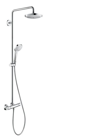 hansgrohe Croma Select E 180 2jet EcoSmart showerpipe - Hvid/krom